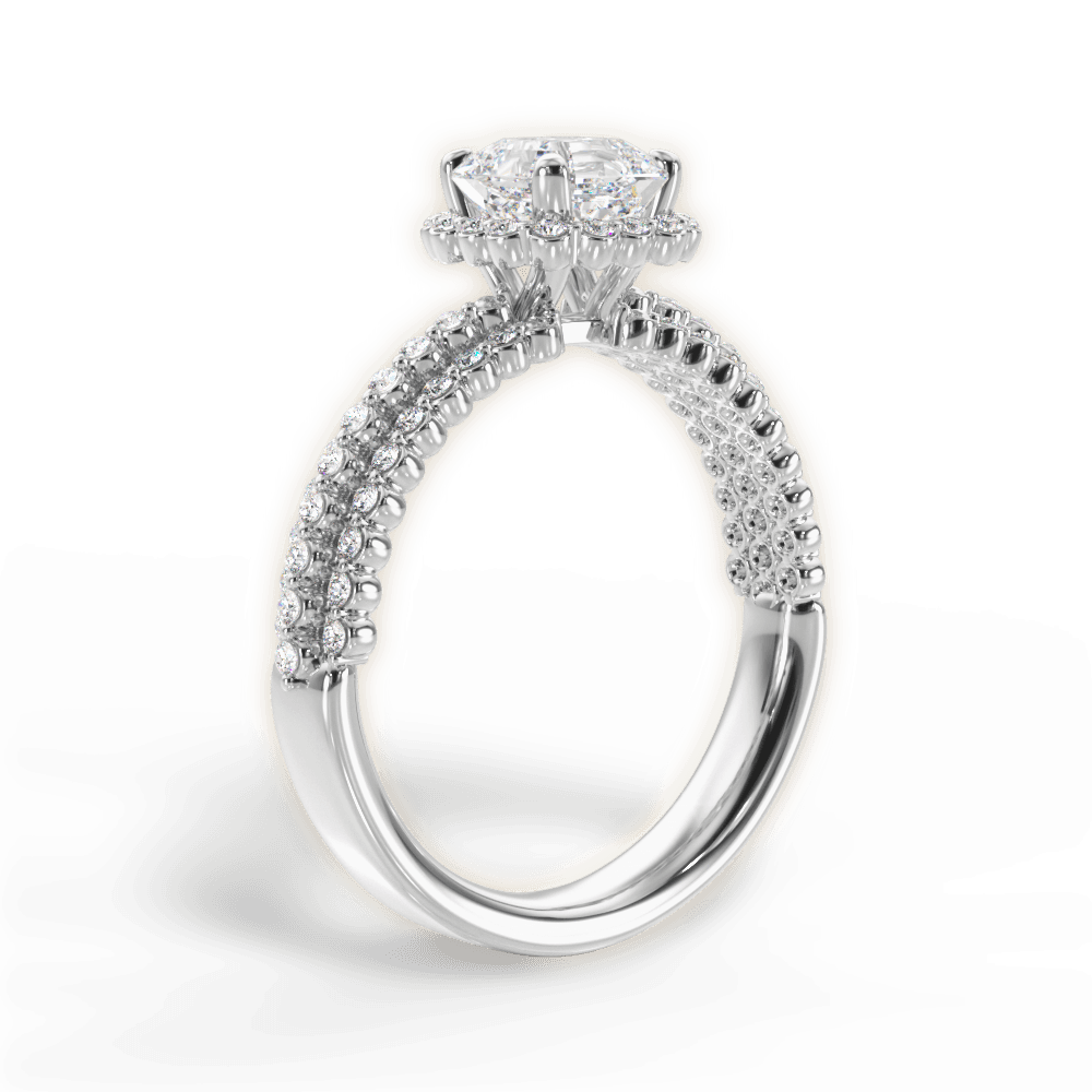 Jocelyn Asscher Cut Lab Grown Diamond 18Kt White Gold Engagement Ring - View 4