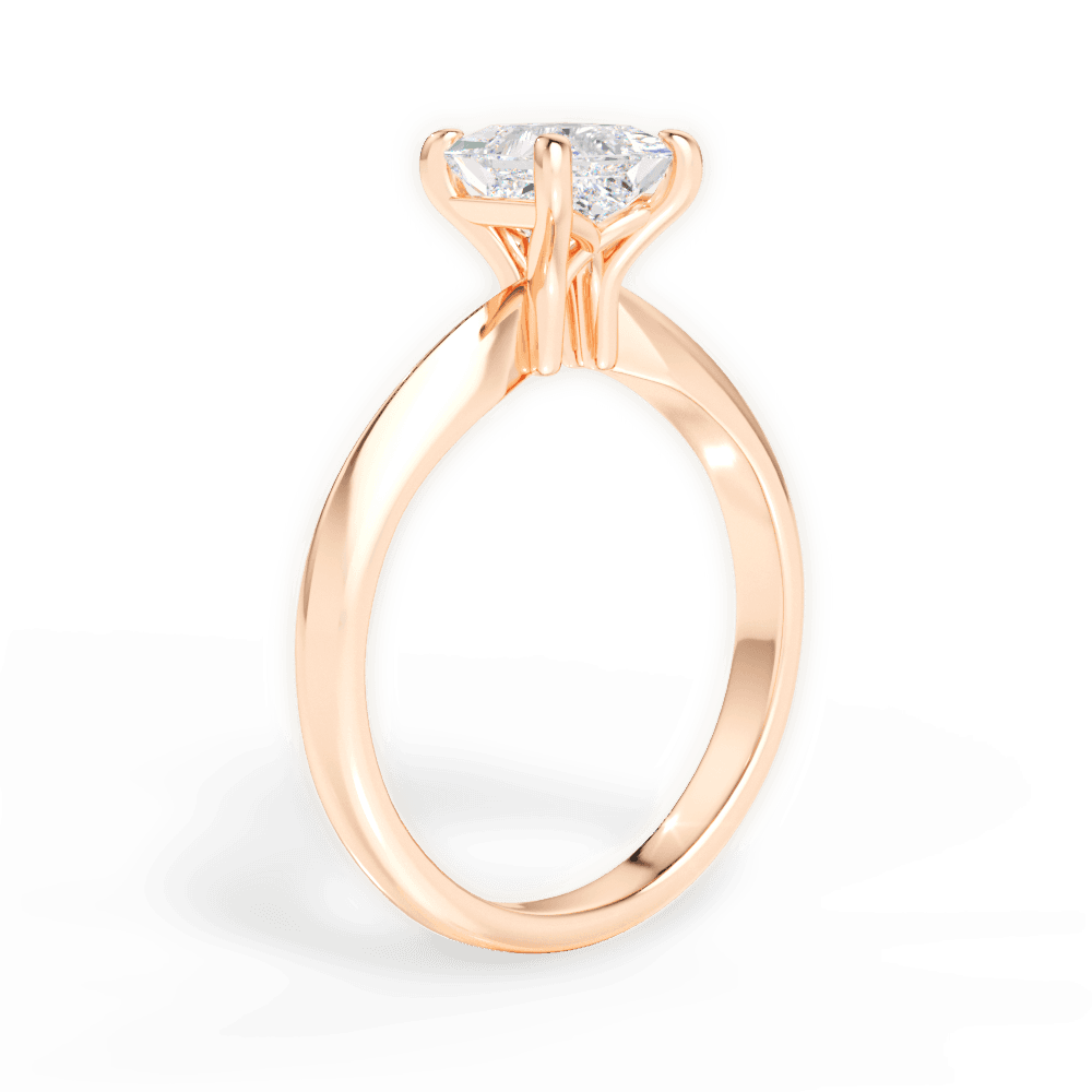 Beth Princess Cut Lab Grown Diamond 18Kt Rose Gold Engagement Ring - View 2