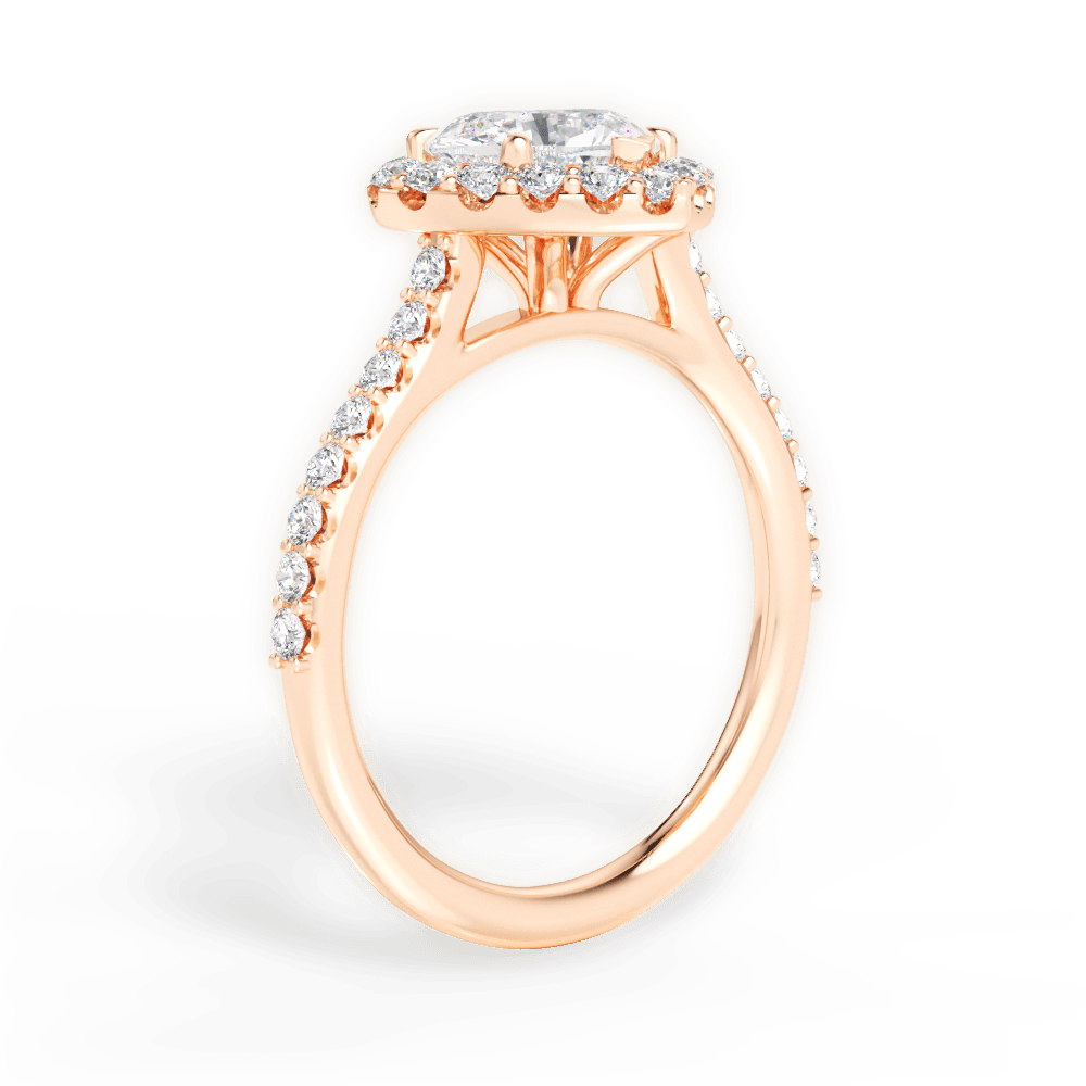 Leah Heart Cut Lab Grown Diamond 18Kt Rose Gold Engagement Ring - View 4