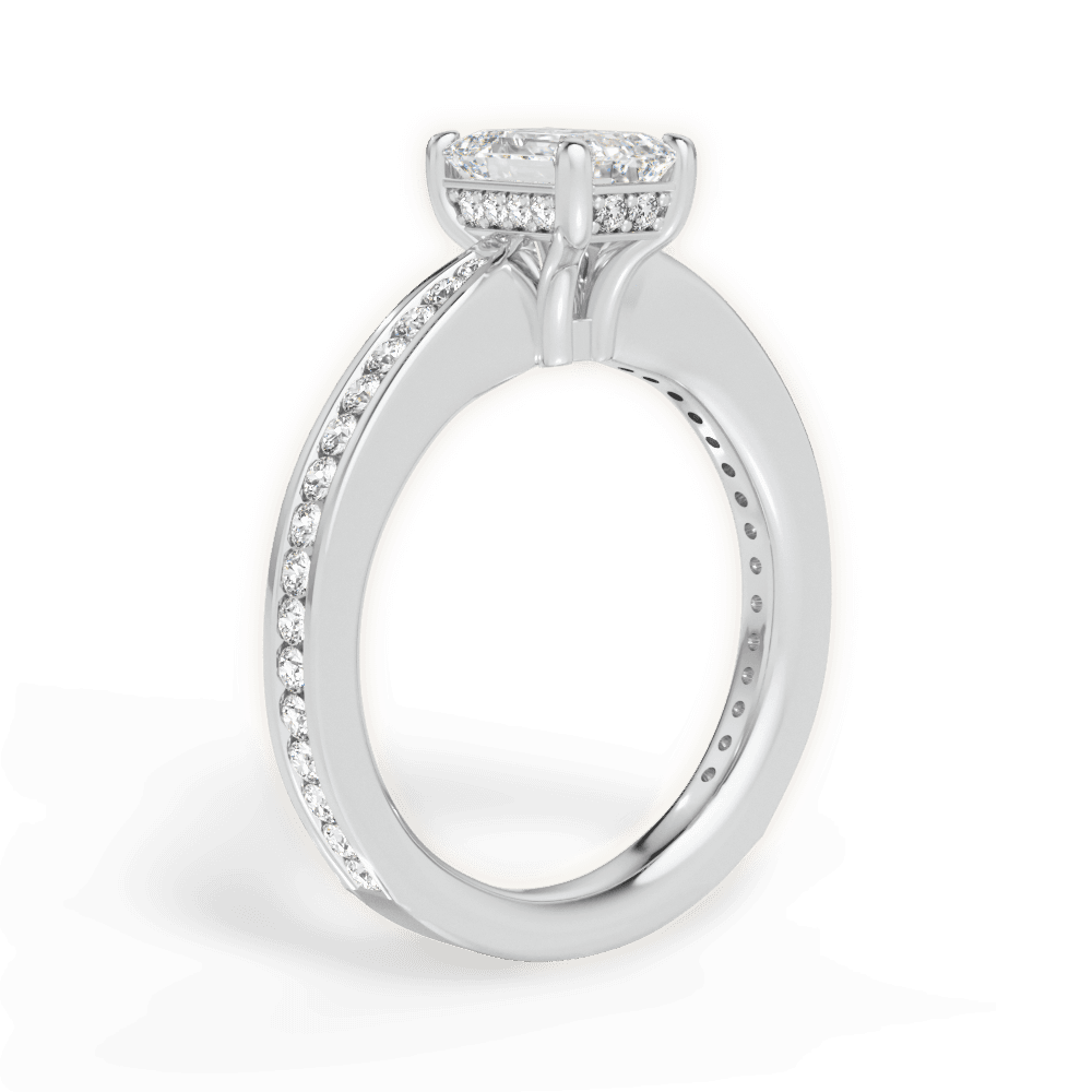 Katelyn Emerald Cut Lab Grown Diamond 14Kt White Gold Engagement Ring - View 3