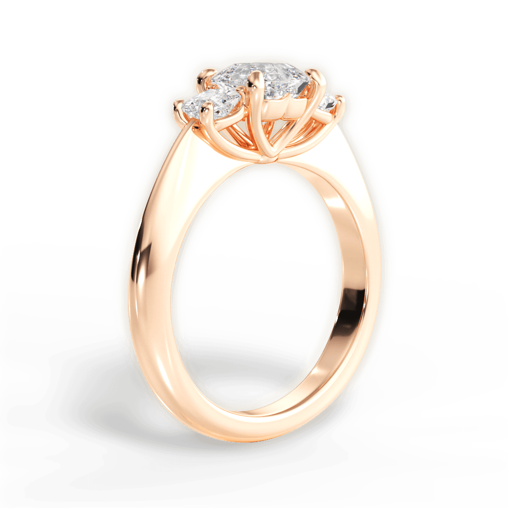 Dorothy Asscher Cut Lab Grown Diamond 18Kt Rose Gold Engagement Ring - View 4