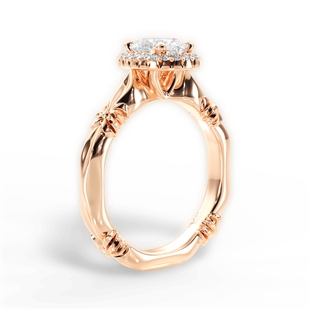 Erica Oval Cut Lab Grown Diamond 18Kt Rose Gold Engagement Ring - View 4
