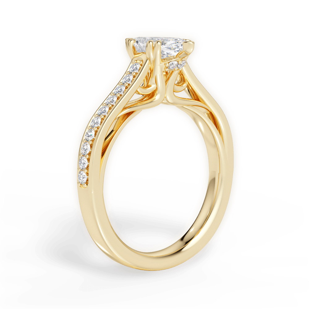 Deborah Marquise Cut Lab Grown Diamond 18Kt Yellow Gold Engagement Ring - View 4