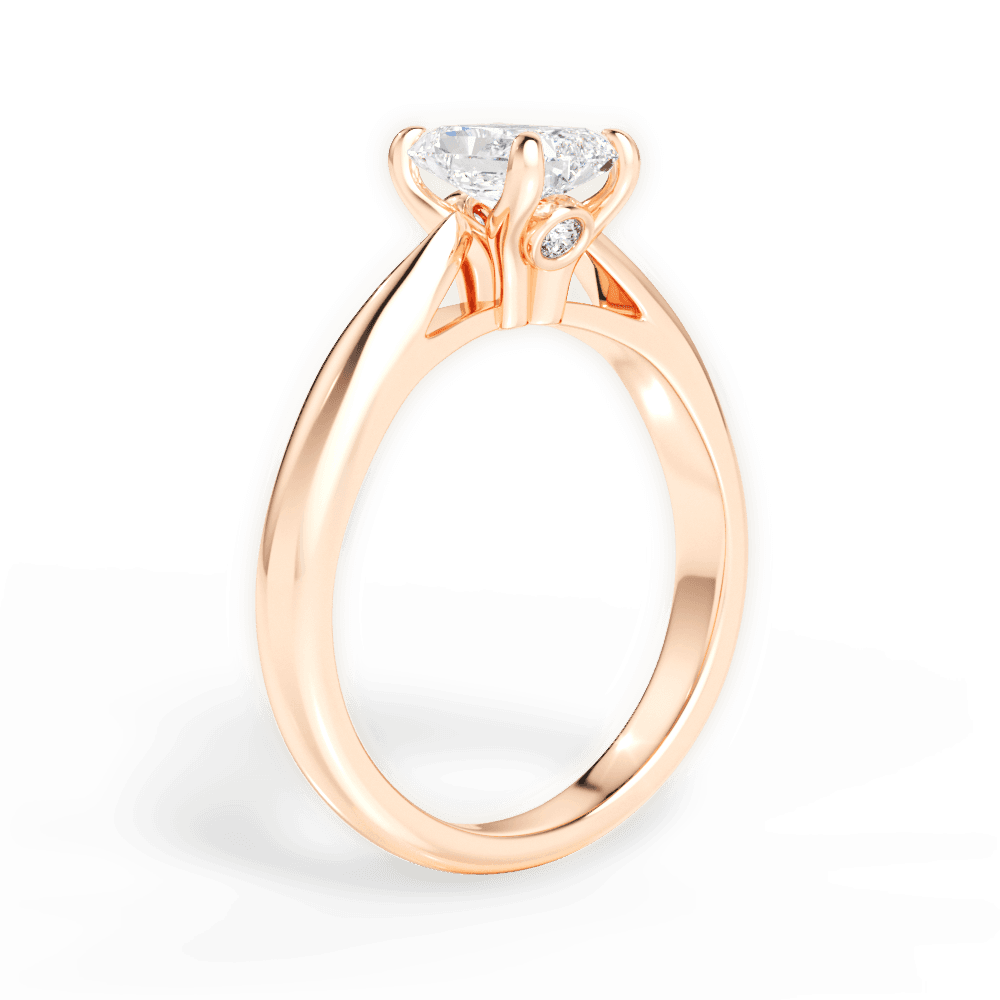 Dolores Radiant Cut Lab Grown Diamond 18Kt Rose Gold Engagement Ring - View 2