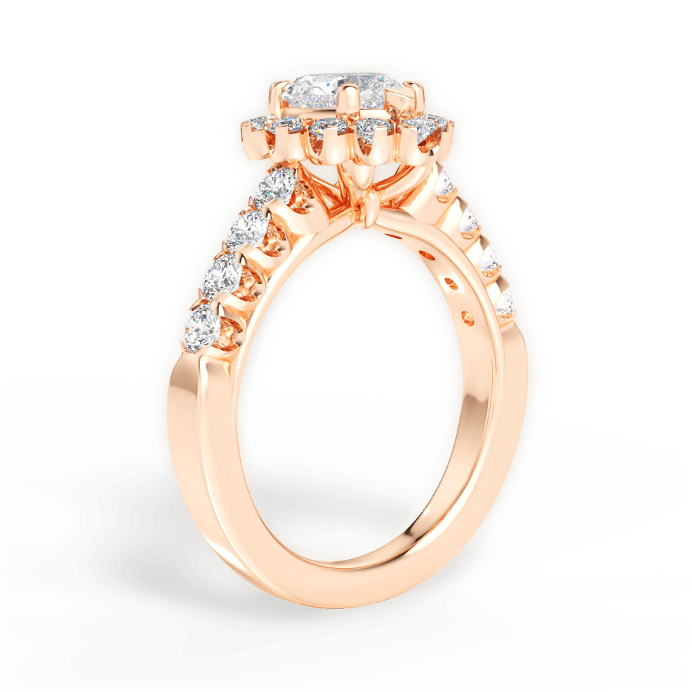 Lacey Heart Cut Lab Grown Diamond 18Kt Rose Gold Engagement Ring - View 3