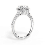 Leah Oval Cut Lab Grown Diamond Platinum Engagement Ring - View 3