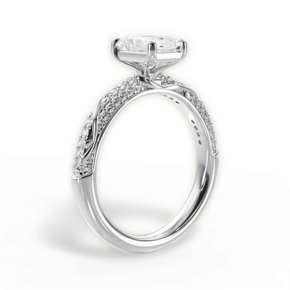 Gloria Radiant Cut Lab Grown Diamond Platinum Engagement Ring - View 2