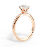 Giselle Round Cut Lab Grown Diamond 18Kt Rose Gold Engagement Ring - View 2