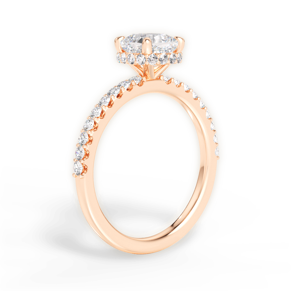 Isabella Cushion Cut Lab Grown Diamond 18Kt Rose Gold Engagement Ring - View 4