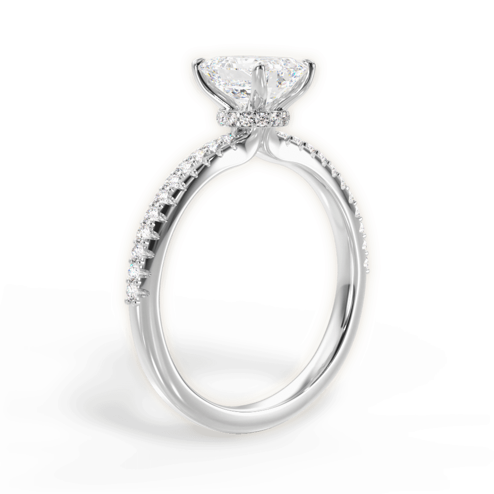 Giselle Emerald Cut Lab Grown Diamond Platinum Engagement Ring - View 2