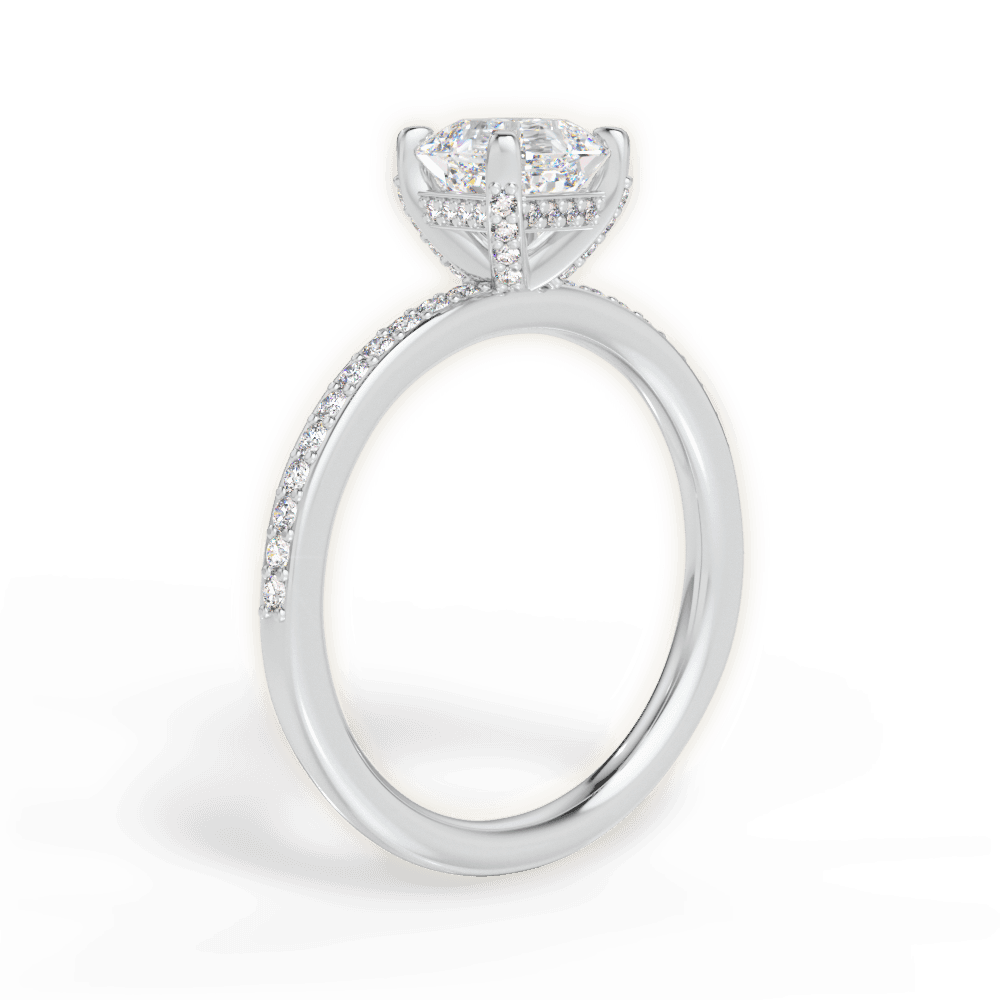 Janice Asscher Cut Lab Grown Diamond Platinum Engagement Ring - View 3
