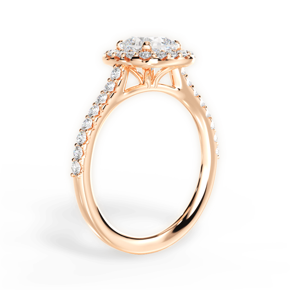 Ingrid Cushion Cut Lab Grown Diamond 18Kt Rose Gold Engagement Ring - View 2