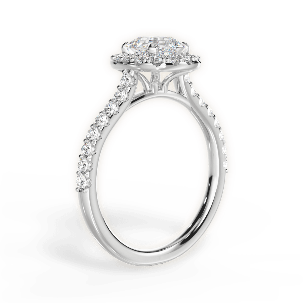 Ingrid Asscher Cut Lab Grown Diamond Platinum Engagement Ring - View 2
