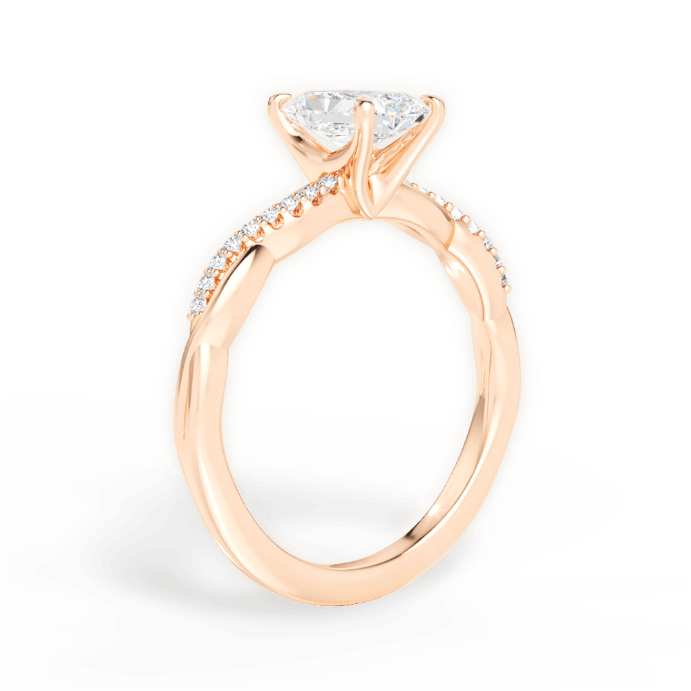 Charlotte Radiant Cut Lab Grown Diamond 18Kt Rose Gold Engagement Ring - View 4