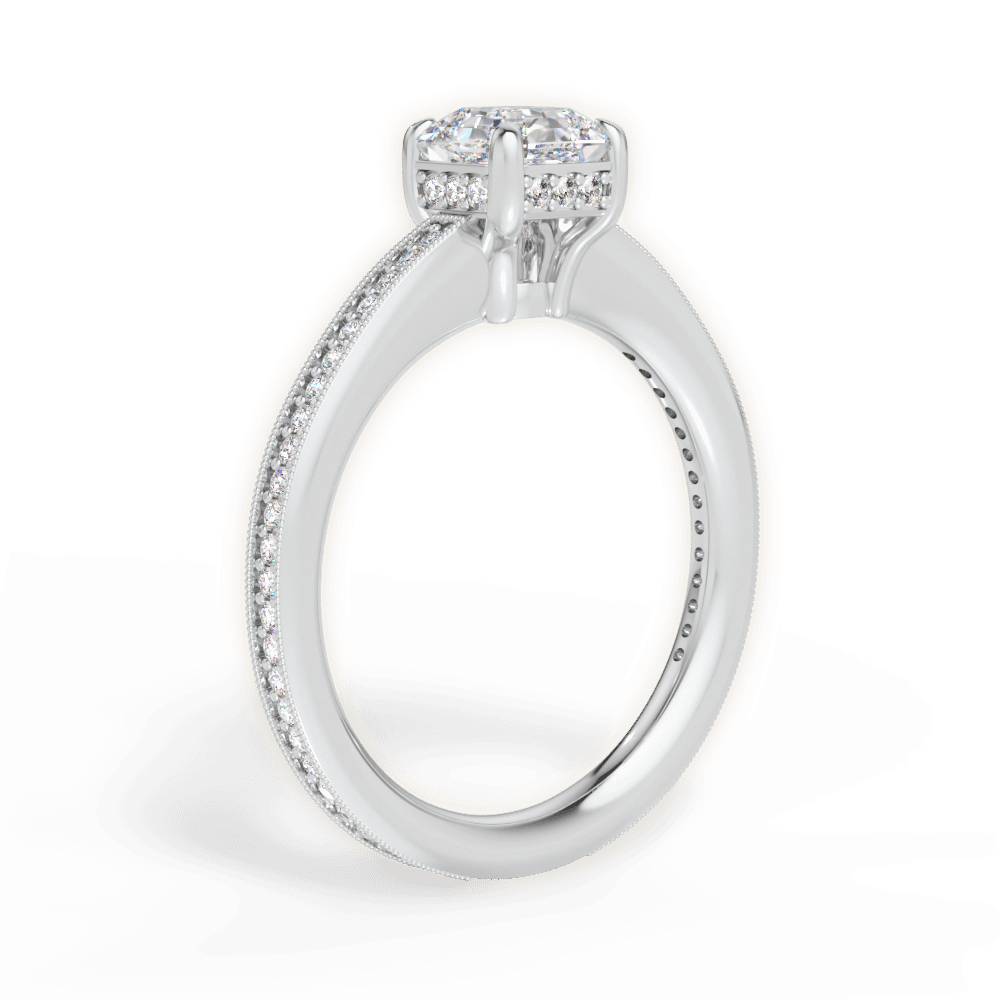 Janet Asscher Cut Lab Grown Diamond Platinum Engagement Ring - View 3