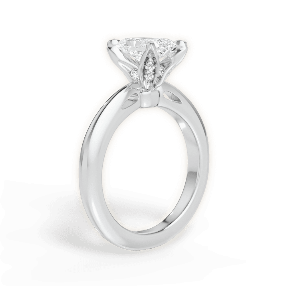 Elaine Radiant Cut Lab Grown Diamond 14Kt White Gold Engagement Ring - View 3