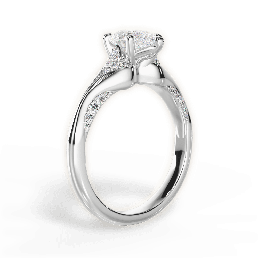 Isabel Pear Cut Lab Grown Diamond 18Kt White Gold Engagement Ring - View 4