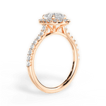Ingrid Asscher Cut Lab Grown Diamond 18Kt Rose Gold Engagement Ring - View 2