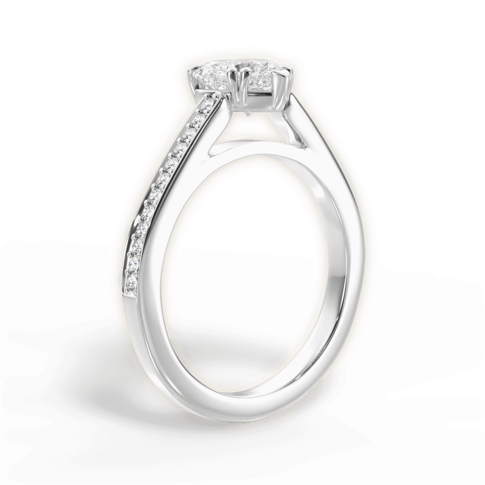 Denise Heart Cut Lab Grown Diamond 14Kt White Gold Engagement Ring - View 2