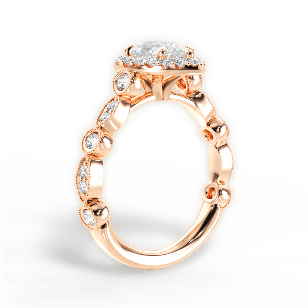 Irene Pear Cut Lab Grown Diamond 18Kt Rose Gold Engagement Ring - View 4