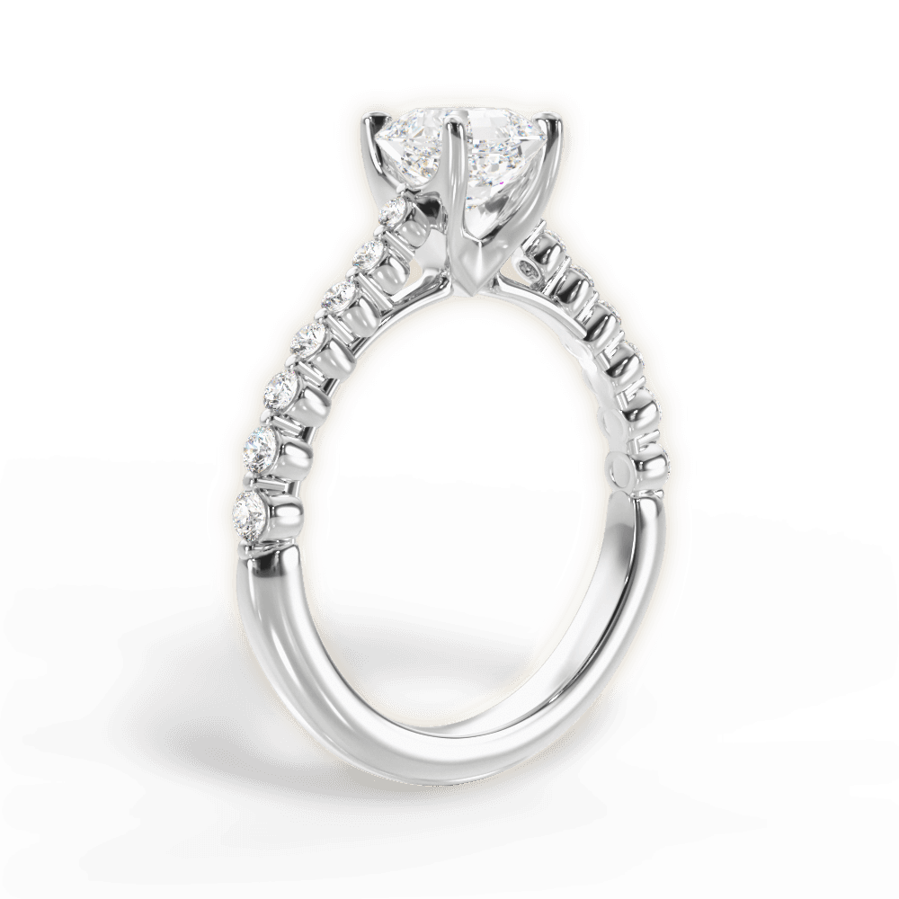 Dana Asscher Cut Lab Grown Diamond 14Kt White Gold Engagement Ring - View 4