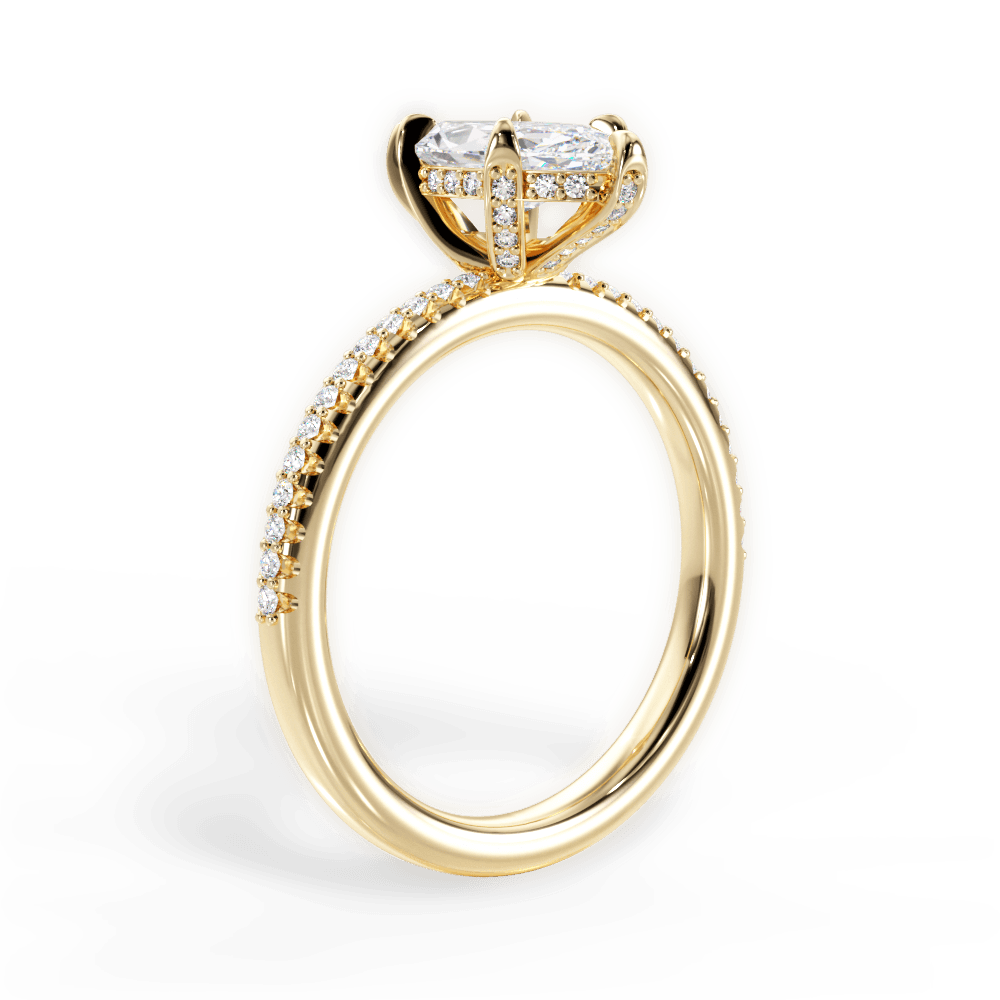 Helen Marquise Cut Lab Grown Diamond 18Kt Yellow Gold Engagement Ring - View 2