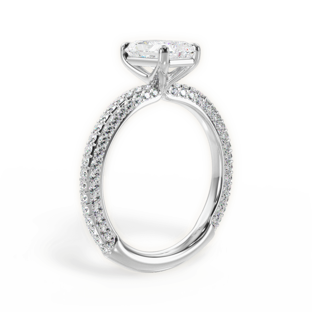 Kristen Radiant Cut Lab Grown Diamond Platinum Engagement Ring - View 3