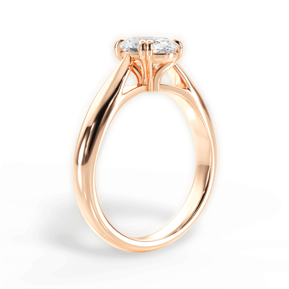 Gillian Oval Cut Lab Grown Diamond 18Kt Rose Gold Engagement Ring - View 2