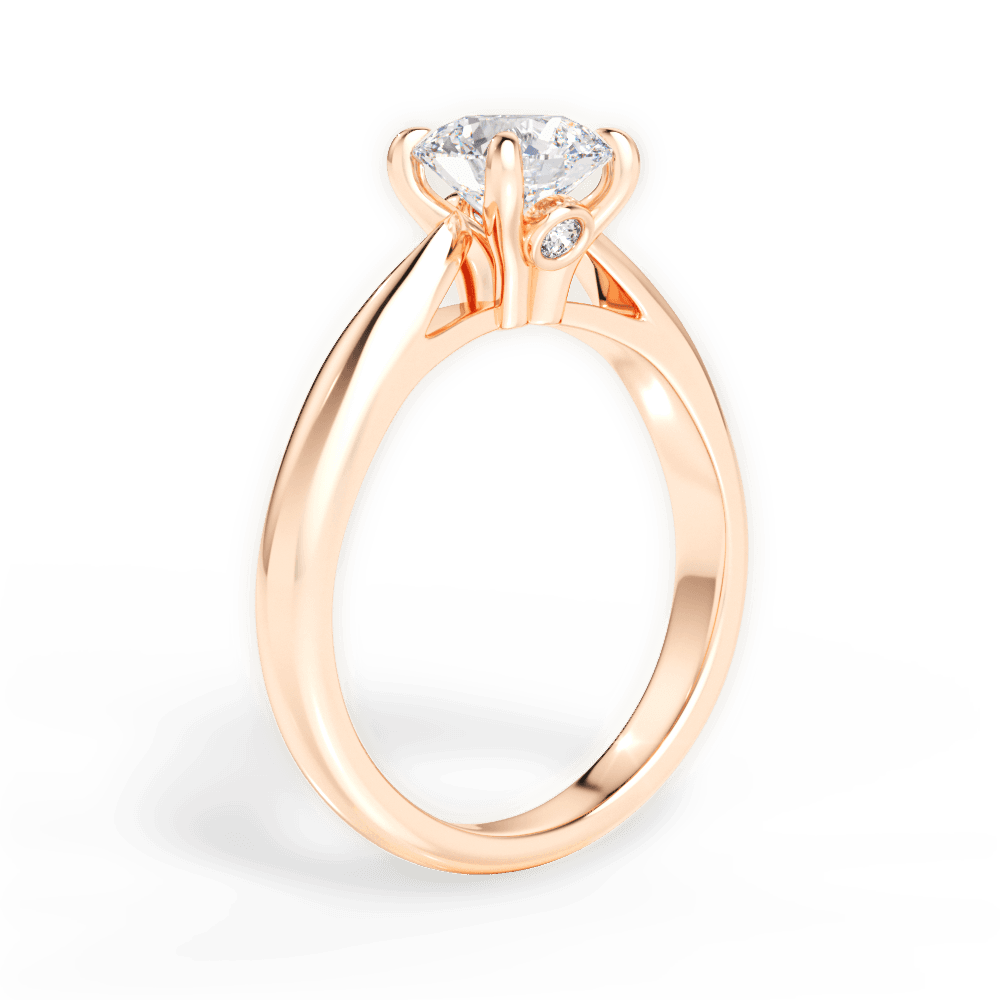 Dolores Round Cut Lab Grown Diamond 18Kt Rose Gold Engagement Ring - View 2