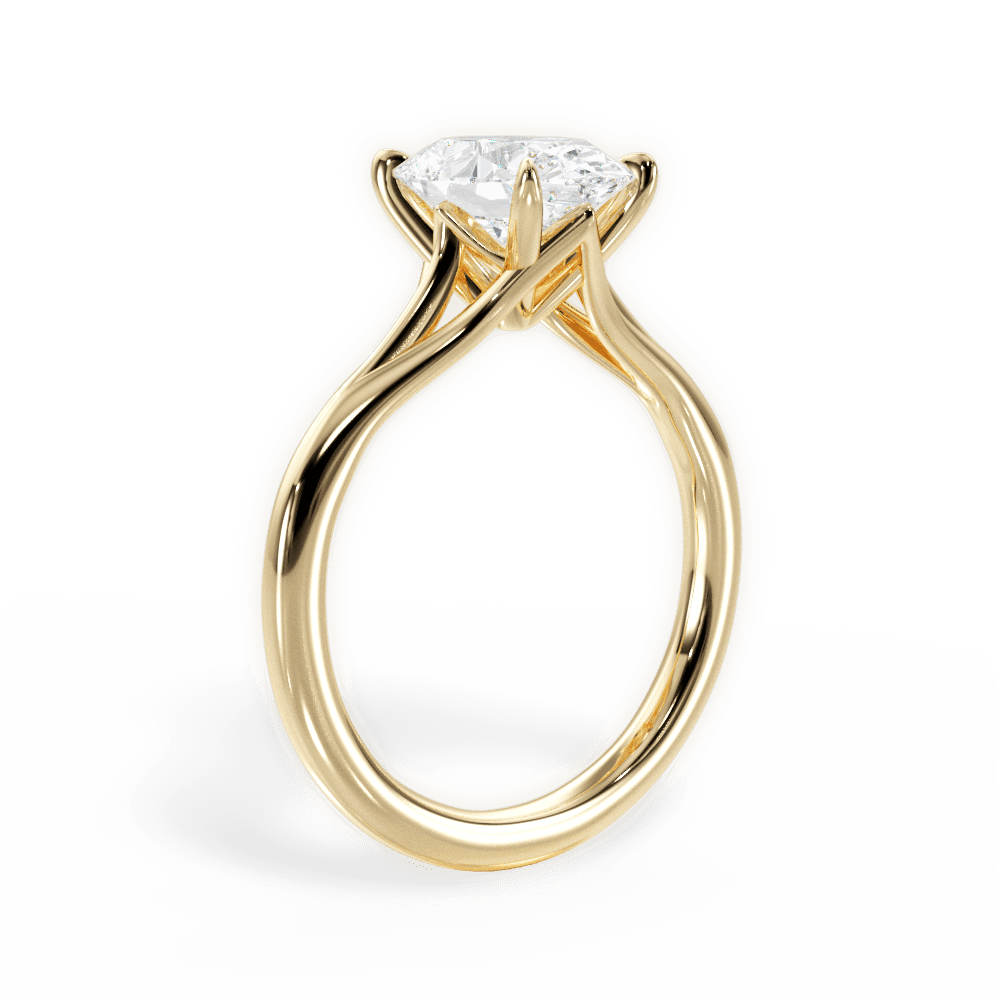 Anita Oval Cut Lab Grown Diamond 18Kt Yellow Gold Engagement Ring - View 3