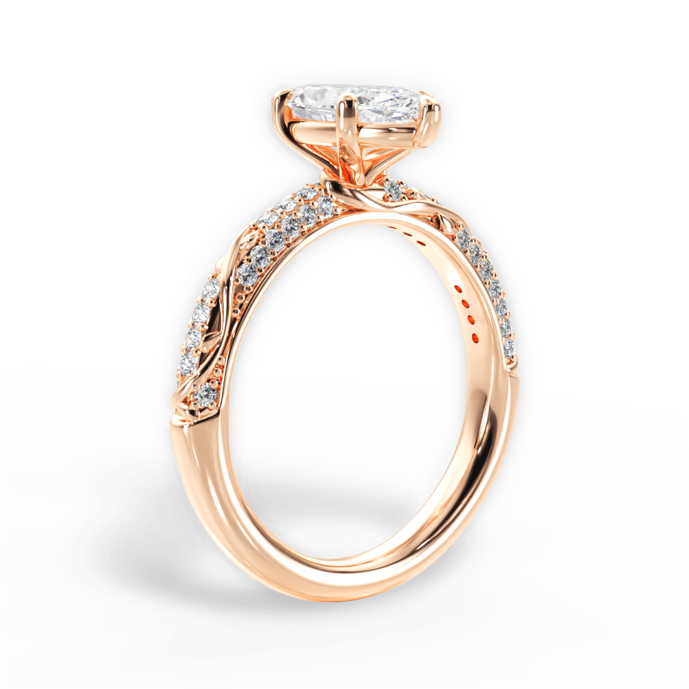 Gloria Marquise Cut Lab Grown Diamond 18Kt Rose Gold Engagement Ring - View 3