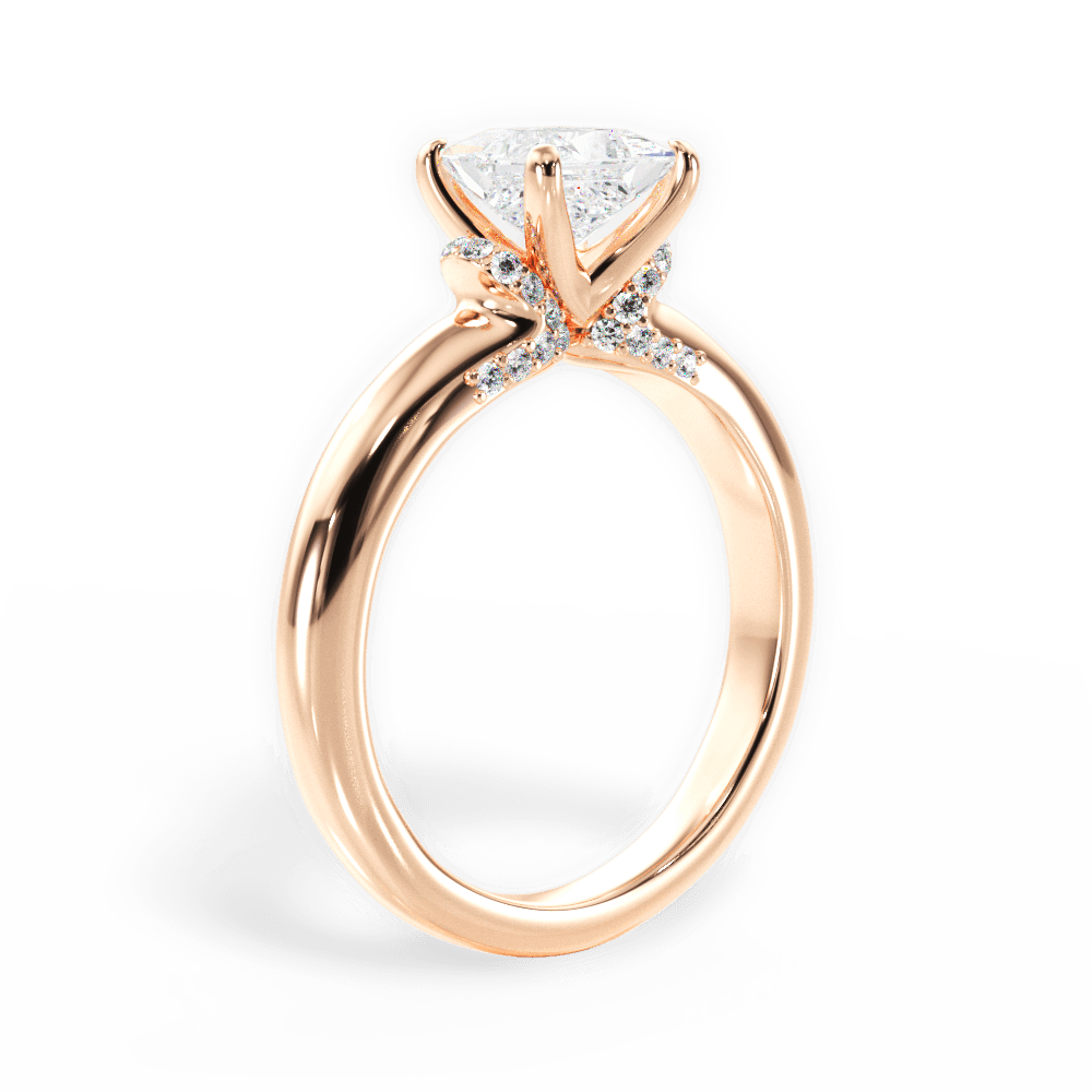 Florence Princess Cut Lab Grown Diamond 18Kt Rose Gold Engagement Ring - View 3