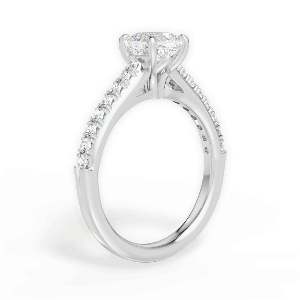 Elizabeth Cushion Cut Lab Grown Diamond Platinum Engagement Ring - View 4
