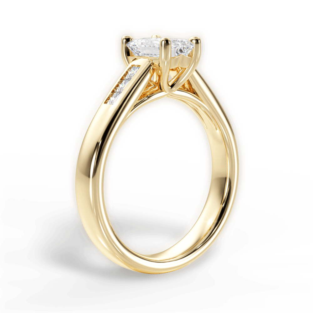 Brittany Emerald Cut Lab Grown Diamond 18Kt Yellow Gold Engagement Ring - View 2