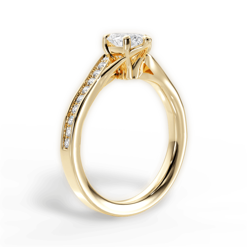 Elise Marquise Cut Lab Grown Diamond 18Kt Yellow Gold Engagement Ring - View 2