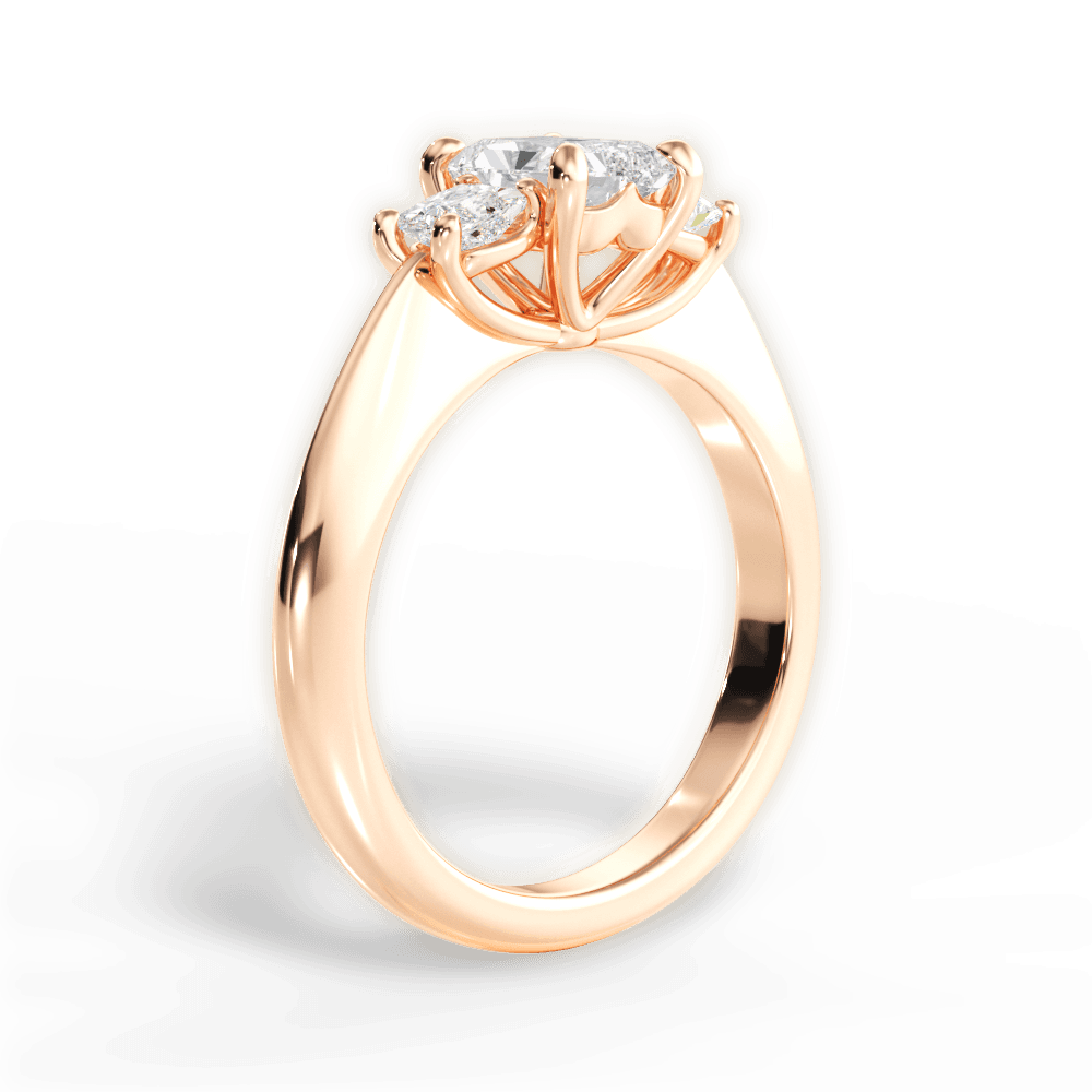 Dorothy Radiant Cut Lab Grown Diamond 18Kt Rose Gold Engagement Ring - View 2