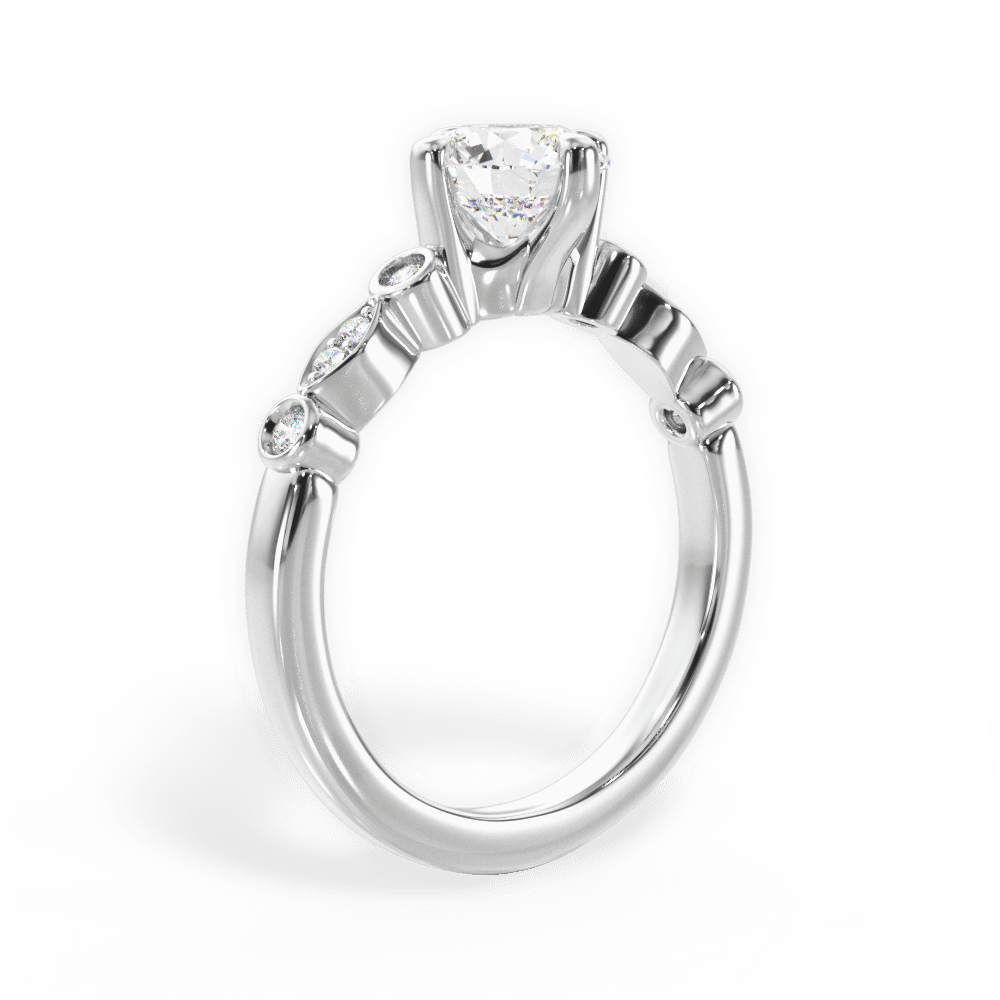 Catherine Round Cut Lab Grown Diamond 18Kt White Gold Engagement Ring - View 2