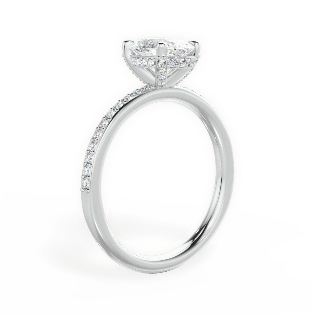 Janice Oval Cut Lab Grown Diamond Platinum Engagement Ring - View 2