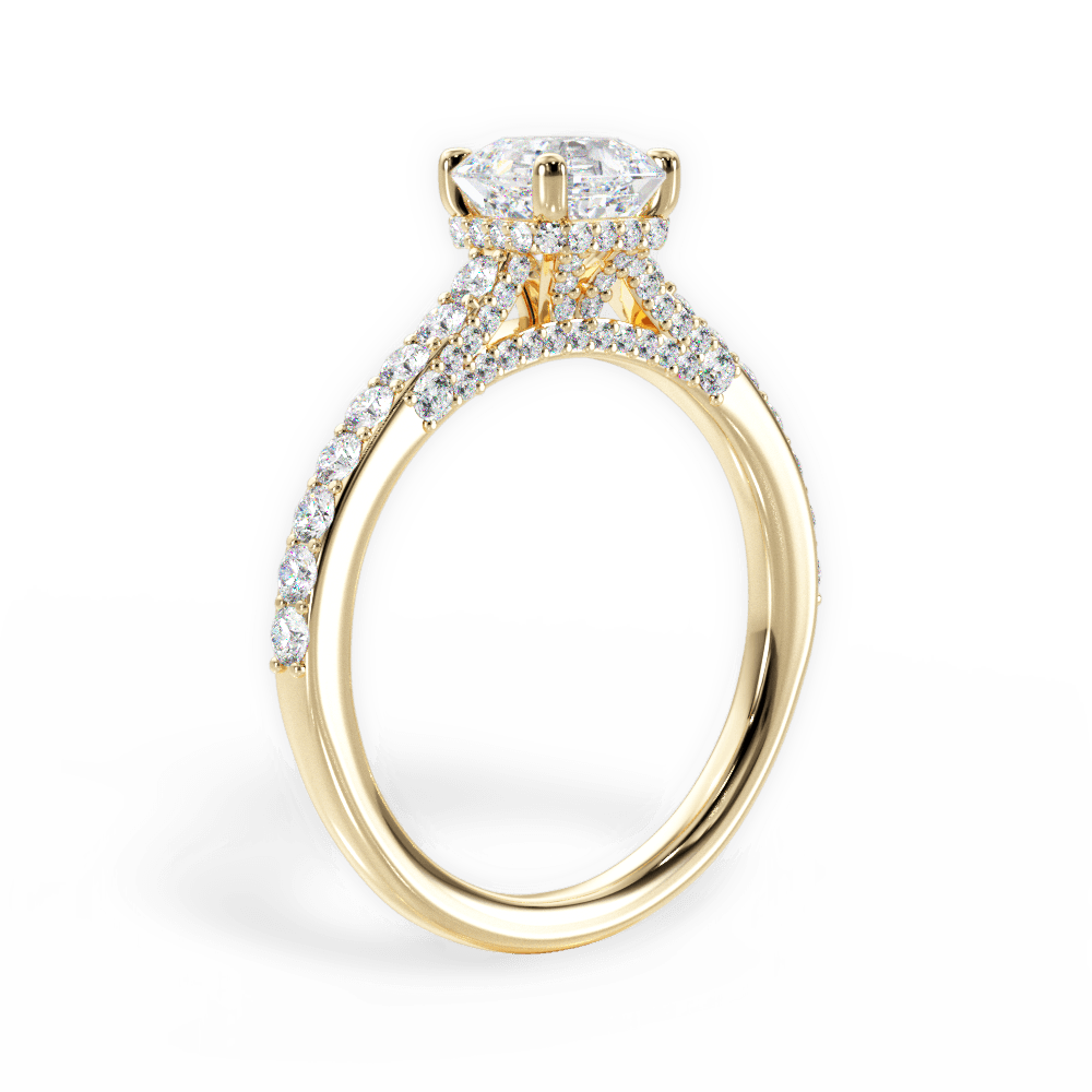 Laura Asscher Cut Lab Grown Diamond 18Kt Yellow Gold Engagement Ring - View 3