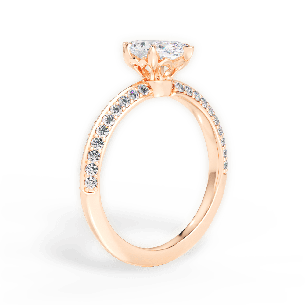 Gail Marquise Cut Lab Grown Diamond 18Kt Rose Gold Engagement Ring - View 2