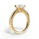 Donna Princess Cut Lab Grown Diamond 18Kt Yellow Gold Engagement Ring - View 4