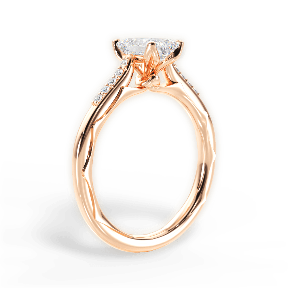 Christina Emerald Cut Lab Grown Diamond 18Kt Rose Gold Engagement Ring - View 3