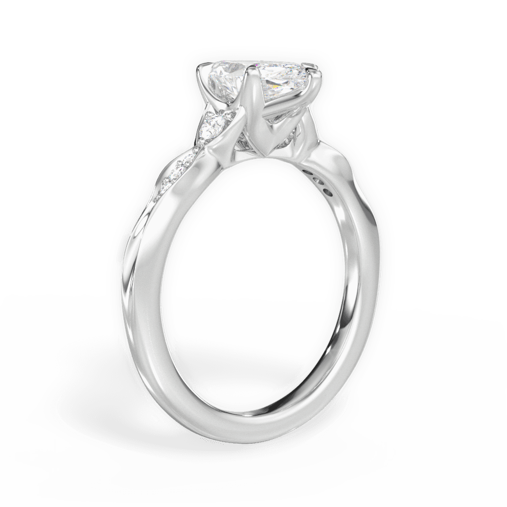 Cassie Marquise Cut Lab Grown Diamond 18Kt White Gold Engagement Ring - View 2
