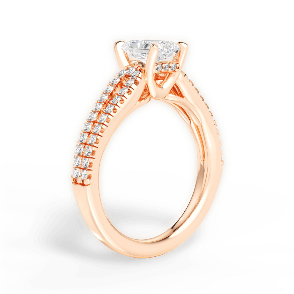 Jessica Radiant Cut Lab Grown Diamond 18Kt Rose Gold Engagement Ring - View 4