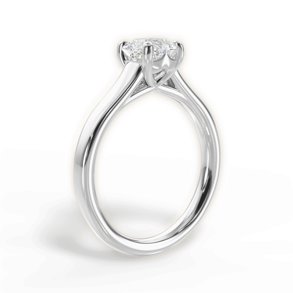 Ariana Asscher Cut Lab Grown Diamond 18Kt White Gold Engagement Ring - View 3