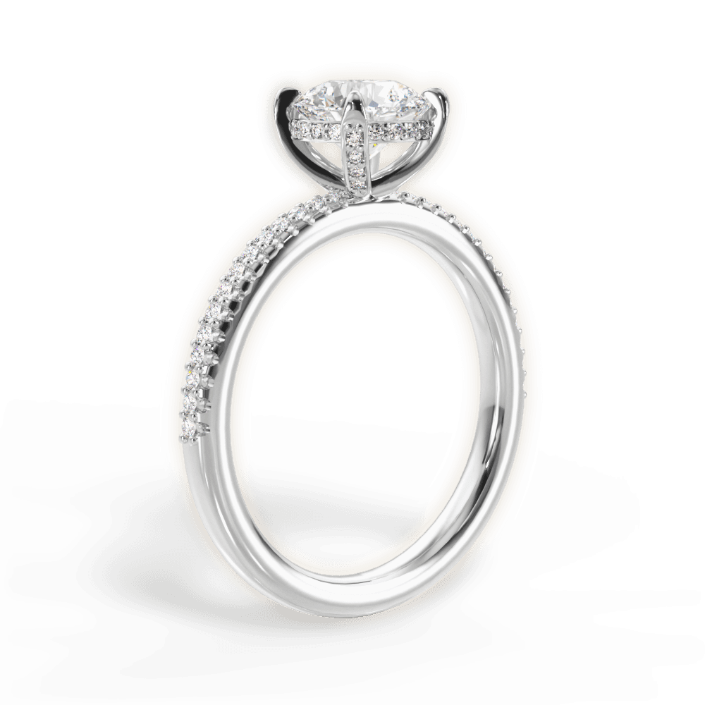 Helen Round Cut Lab Grown Diamond Platinum Engagement Ring - View 3