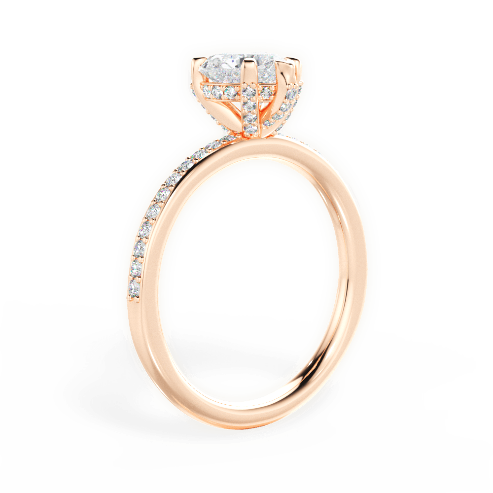 Janice Heart Cut Lab Grown Diamond 18Kt Rose Gold Engagement Ring - View 2