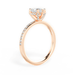 Janice Heart Cut Lab Grown Diamond 18Kt Rose Gold Engagement Ring - View 2