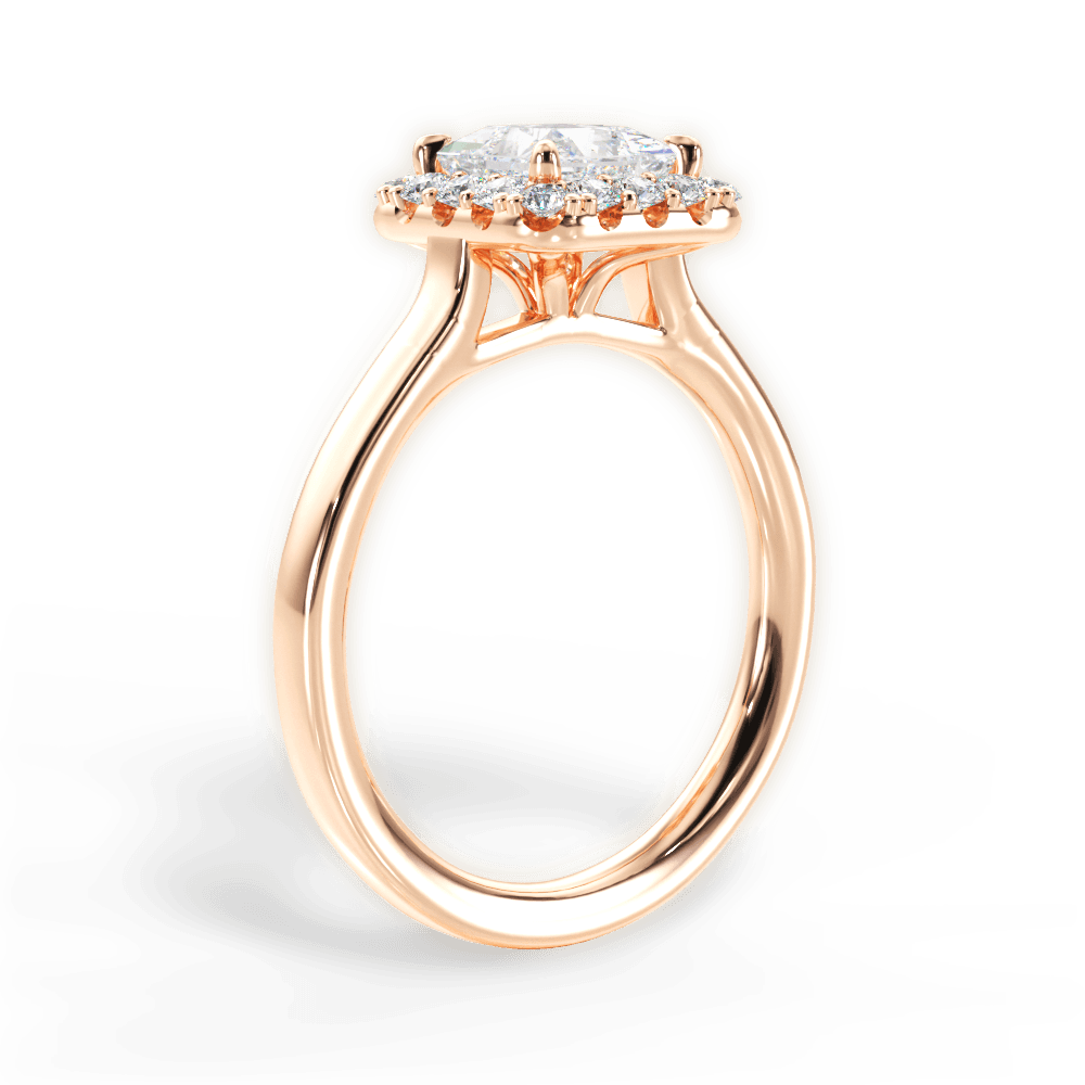 Fiona Princess Cut Lab Grown Diamond 18Kt Rose Gold Engagement Ring - View 4