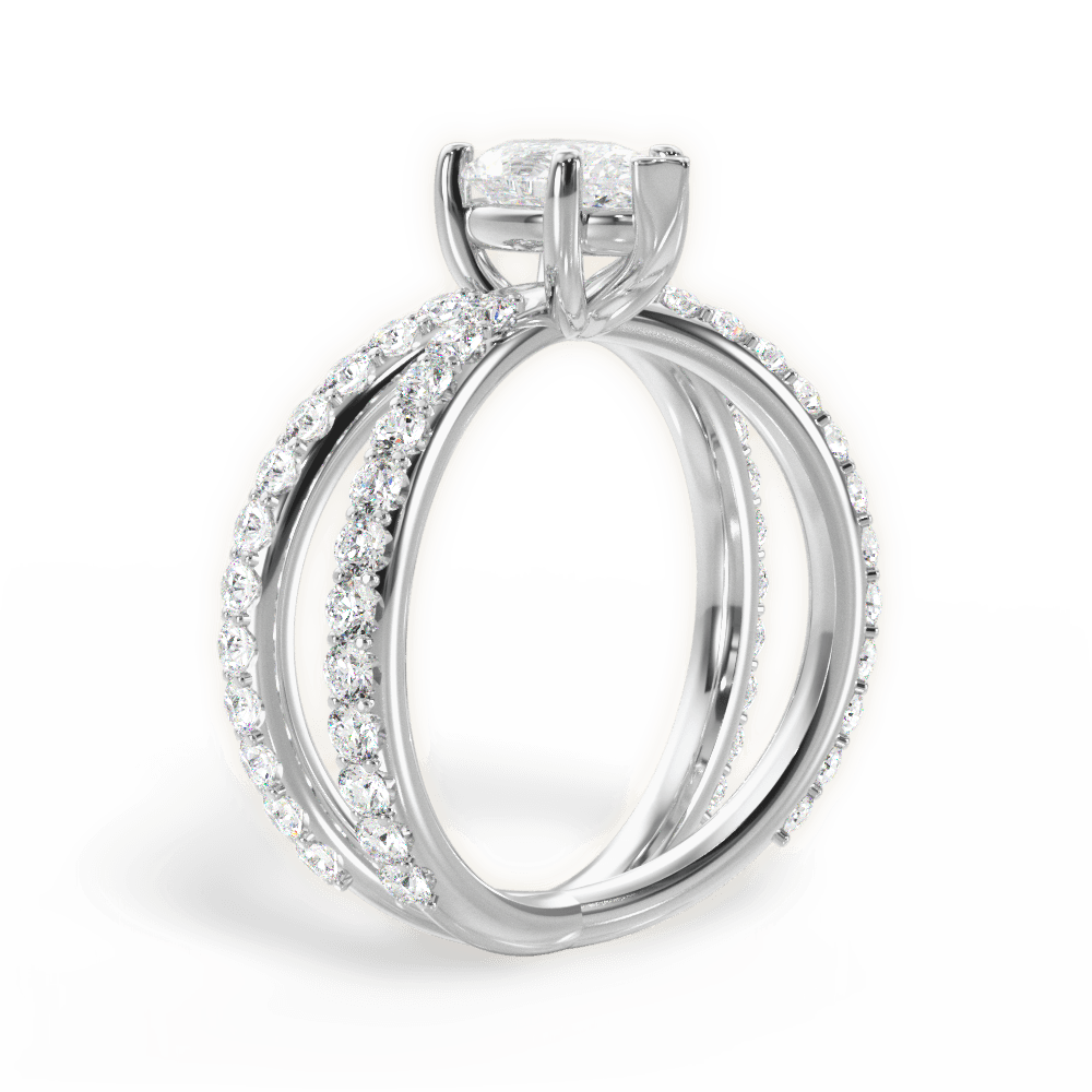 Lauren Pear Cut Lab Grown Diamond Platinum Engagement Ring - View 3